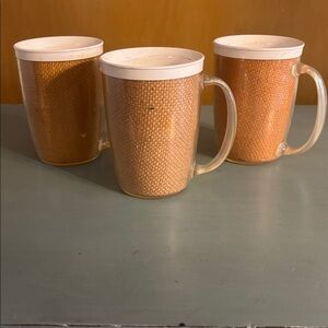 vintage clear mugs with unique interior